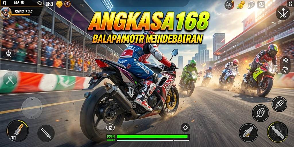 Gameplay balapan motor yang mendebarkan di ANGKASA168.