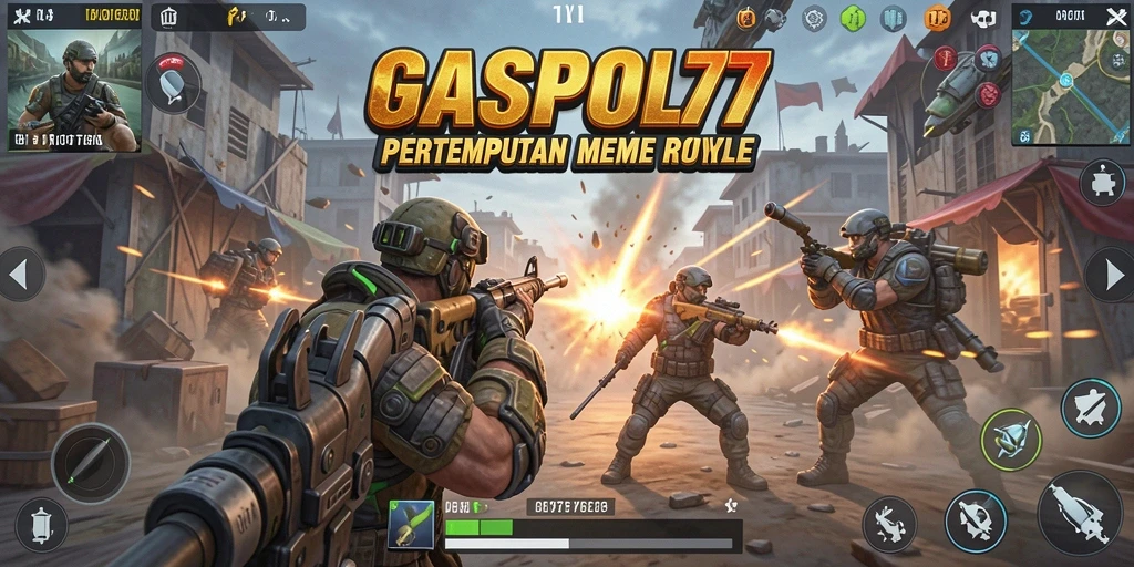 Tangkapan layar GASPOL77 menunjukkan pertempuran seru dalam mode Battle Royale.