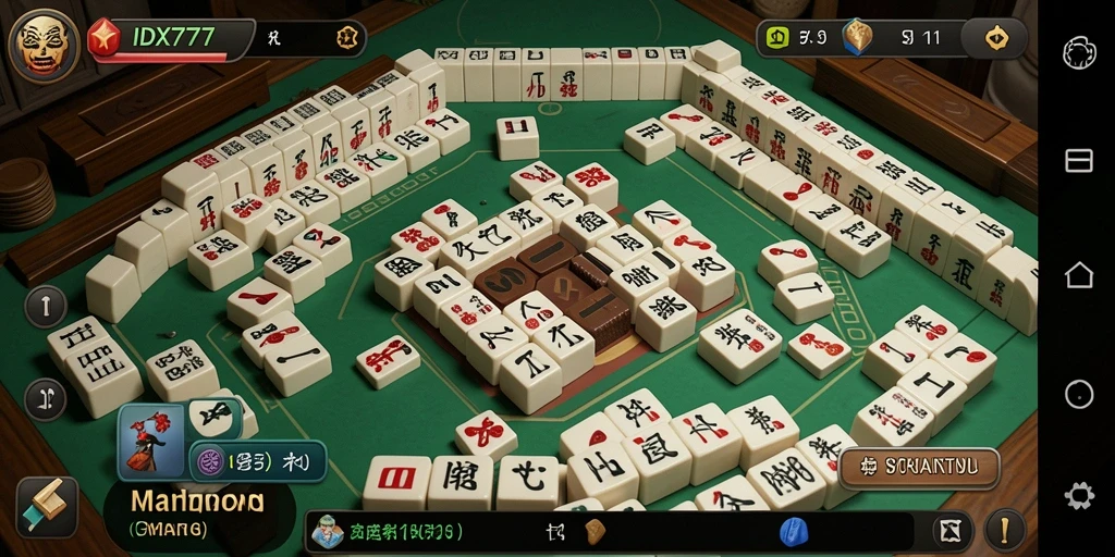 Tampilan gameplay IDX777 yang mengasyikkan dalam Mahjong.