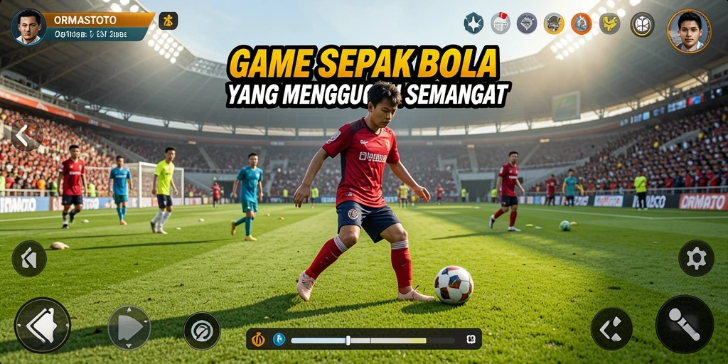 Tampilan gameplay mendebarkan dari permainan sepak bola ORMASTOTO.
