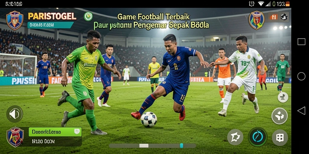 Tampilan gameplay seru dalam PARISTOGEL dengan aksi sepak bola yang mendebarkan.