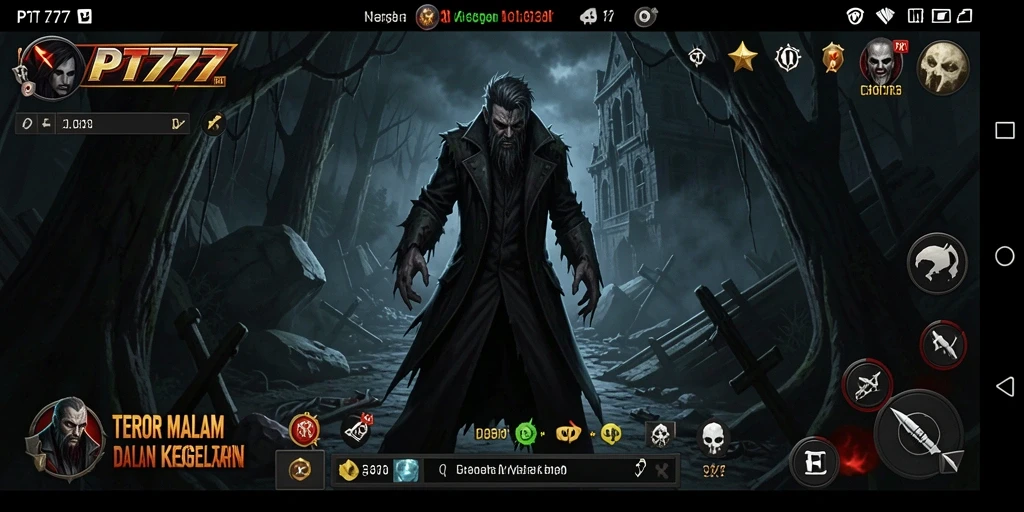 Screenshot gameplay PT777 dengan suasana menyeramkan.