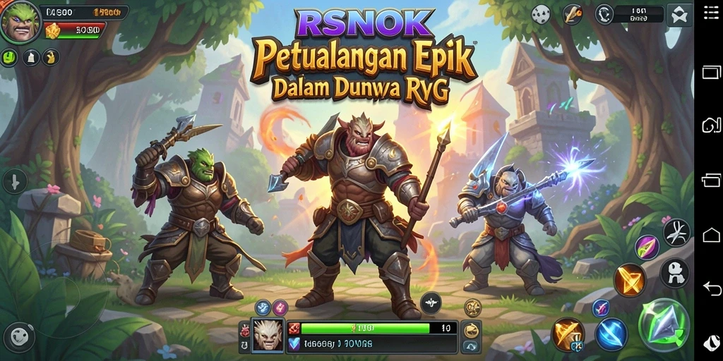 Screenshot gameplay RSNOK yang menampilkan pertarungan epik dan eksplorasi dunia.