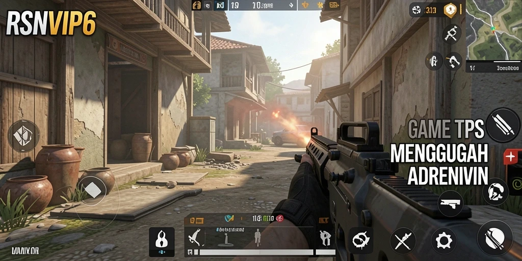 Tampilan intens dari gameplay RSNVIP6 dalam aksi TPS.