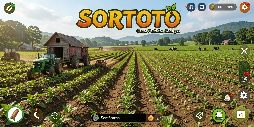 Gameplay SORTOTO menampilkan aktivitas pertanian yang seru dan interaktif.