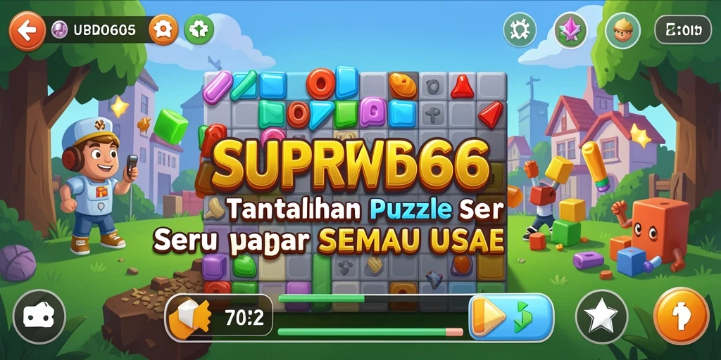 Tampilan gameplay Puzzle yang seru dan menantang di SUPERWD666.