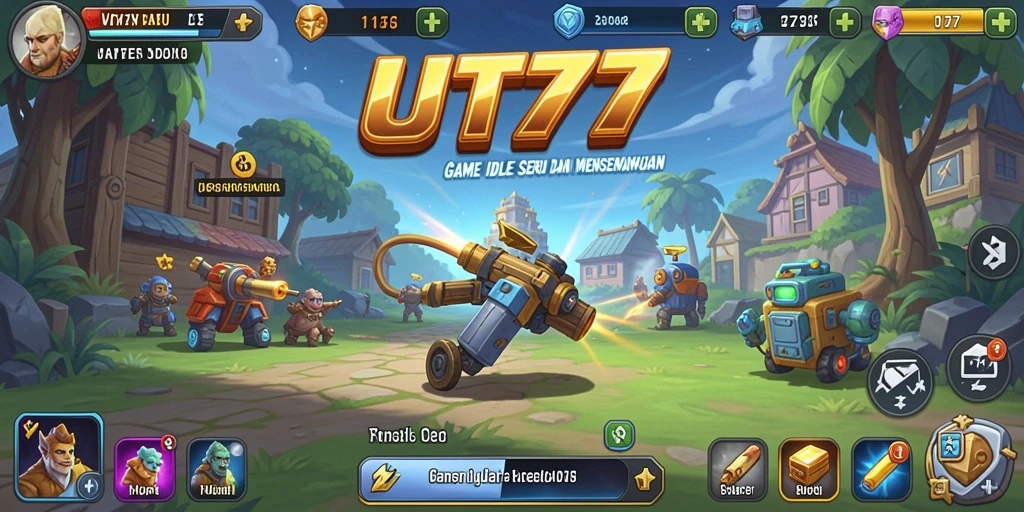 Tampilan gameplay UT77 yang menarik dan penuh warna dari genre Idle.