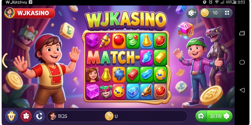 Screenshot pengalaman gameplay seru WJKASINO dalam Match-3.